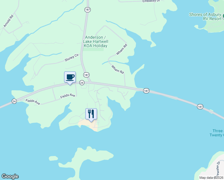 map of restaurants, bars, coffee shops, grocery stores, and more near 1 Anchor Point in Anderson