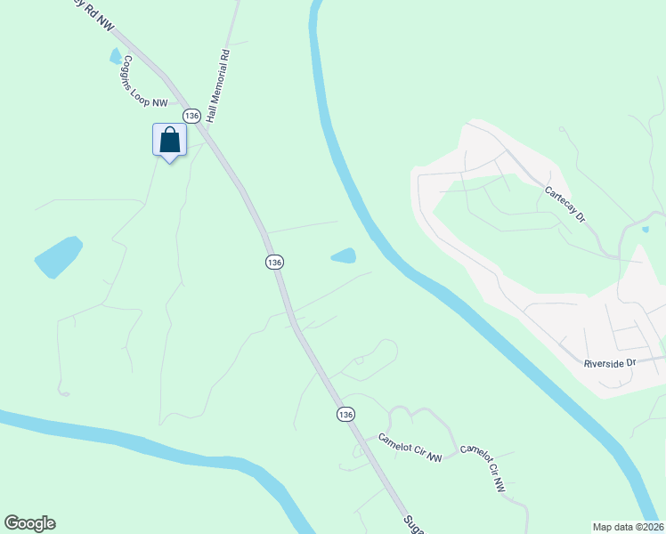 map of restaurants, bars, coffee shops, grocery stores, and more near 202 Ivey Drive Northwest in Calhoun