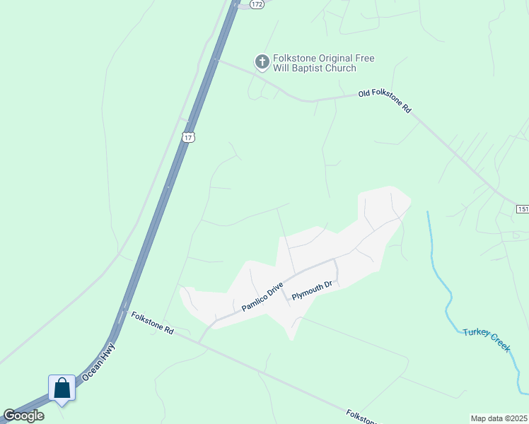 map of restaurants, bars, coffee shops, grocery stores, and more near 307 Frisco Way in Holly Ridge