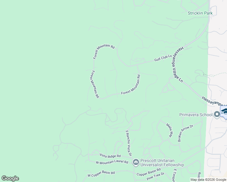 map of restaurants, bars, coffee shops, grocery stores, and more near 2144 Forest Mountain Road in Prescott