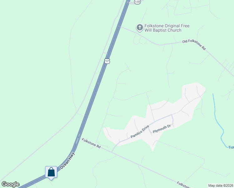 map of restaurants, bars, coffee shops, grocery stores, and more near 307 Frisco Way in Holly Ridge