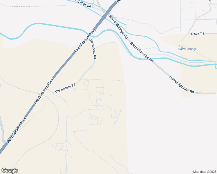 map of restaurants, bars, coffee shops, grocery stores, and more near Rushing Creek Trail in Palmdale