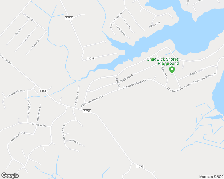 map of restaurants, bars, coffee shops, grocery stores, and more near 1712 Chadwick Shores Drive in Sneads Ferry