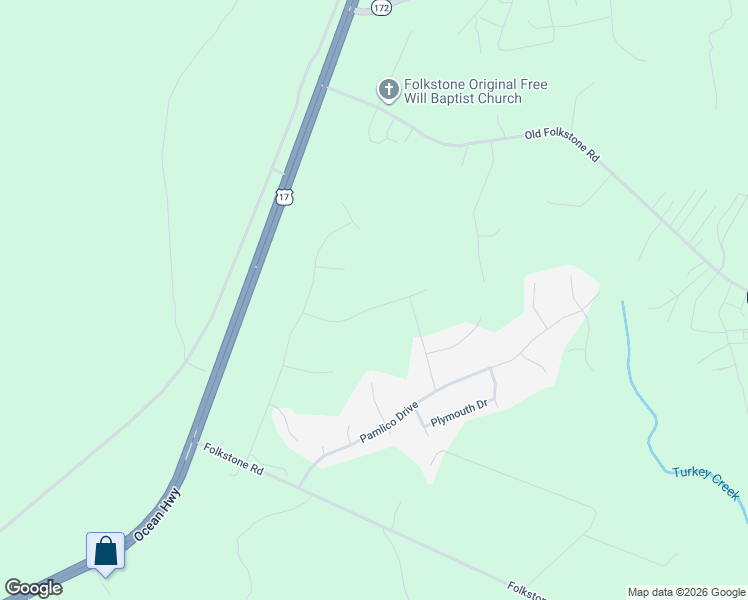 map of restaurants, bars, coffee shops, grocery stores, and more near 305-323 Frisco Way in Holly Ridge