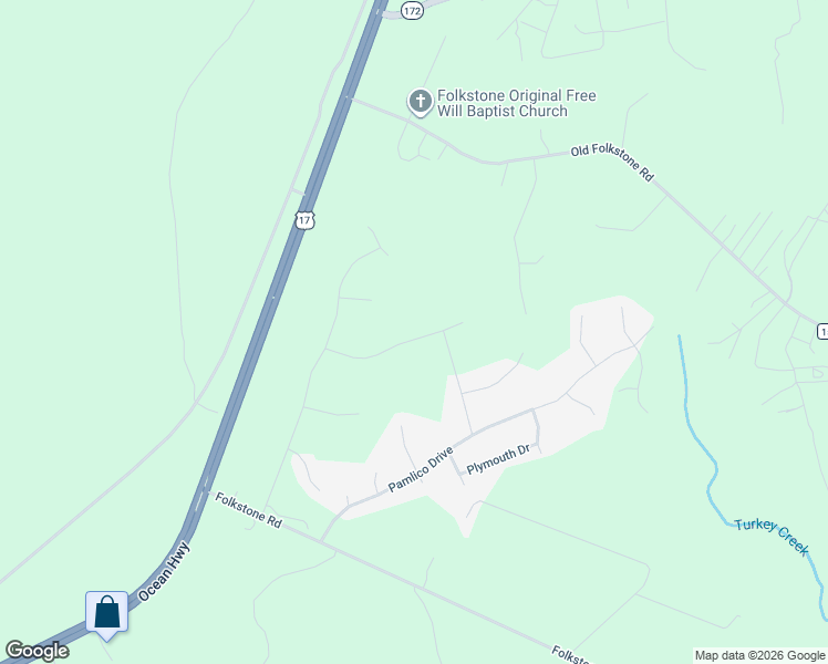 map of restaurants, bars, coffee shops, grocery stores, and more near 305-323 Frisco Way in Holly Ridge