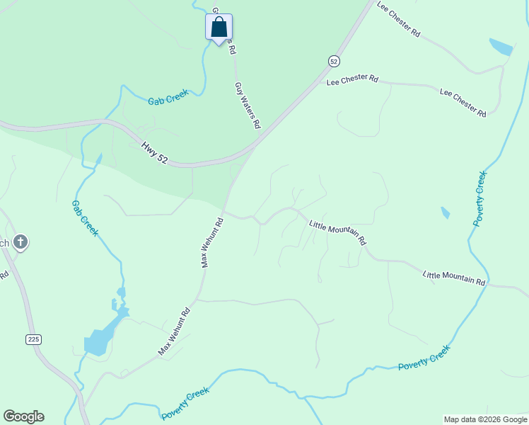 map of restaurants, bars, coffee shops, grocery stores, and more near 40 Mountain Pointe Drive in Dahlonega