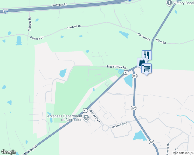 map of restaurants, bars, coffee shops, grocery stores, and more near 6468 U.S. 67 in Benton