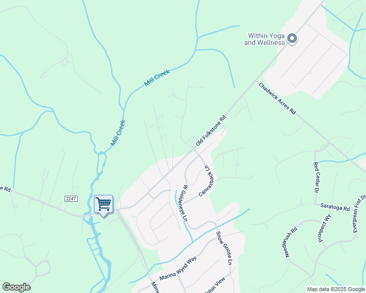 map of restaurants, bars, coffee shops, grocery stores, and more near 105 Permeta Drive in Sneads Ferry