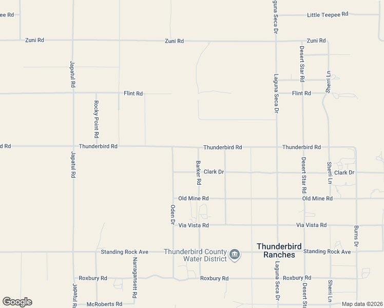 map of restaurants, bars, coffee shops, grocery stores, and more near 24565 Thunderbird Road in Apple Valley