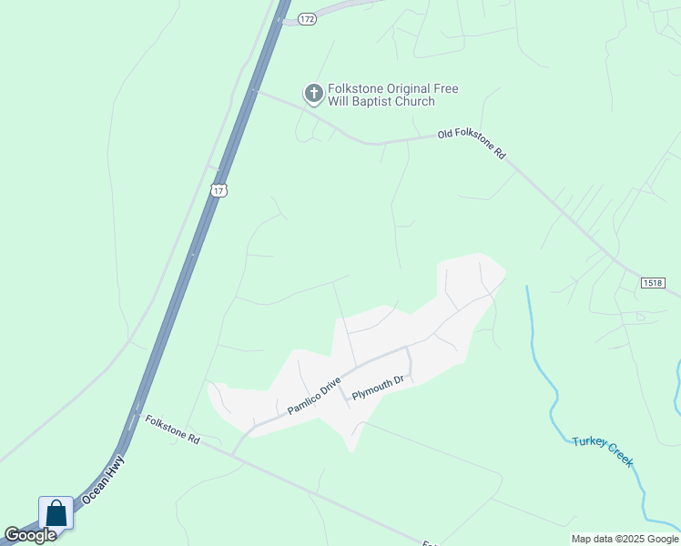 map of restaurants, bars, coffee shops, grocery stores, and more near 391 Frisco Way in Holly Ridge