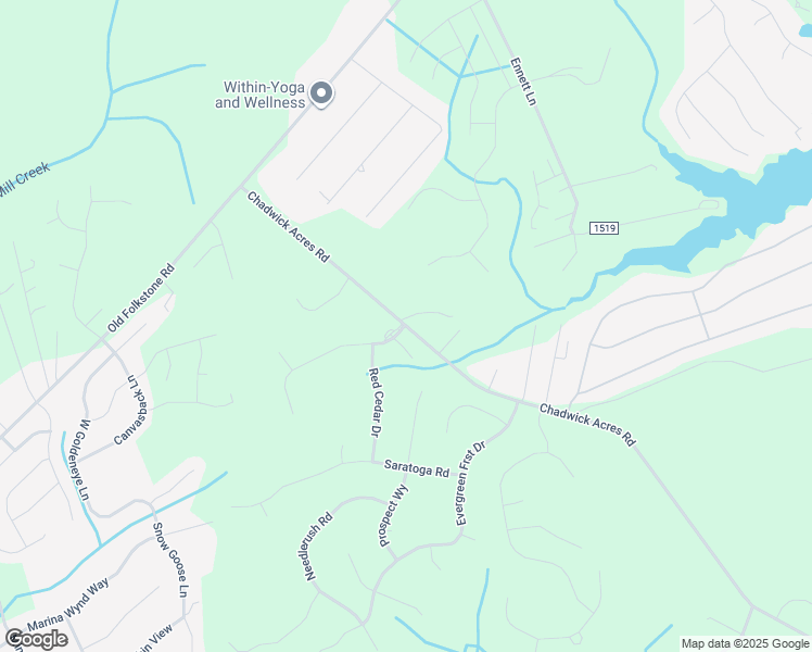 map of restaurants, bars, coffee shops, grocery stores, and more near 174 Chadwick Acres Road in Sneads Ferry