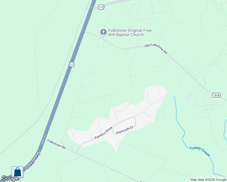map of restaurants, bars, coffee shops, grocery stores, and more near 391 Frisco Way in Holly Ridge