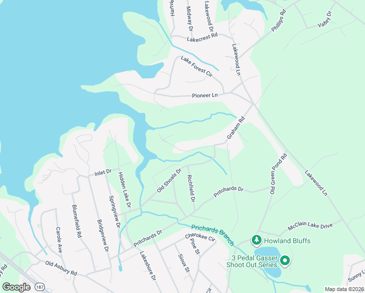 map of restaurants, bars, coffee shops, grocery stores, and more near 410 Graham Road in Anderson