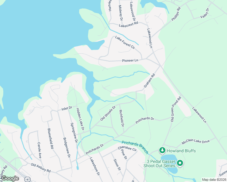 map of restaurants, bars, coffee shops, grocery stores, and more near 410 Graham Road in Anderson