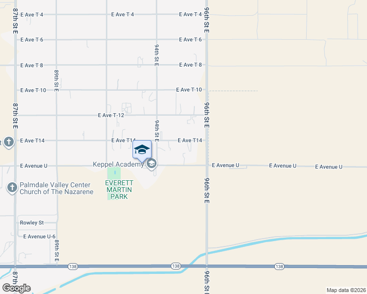 map of restaurants, bars, coffee shops, grocery stores, and more near 9506 East Avenue T14 in Littlerock