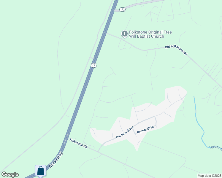 map of restaurants, bars, coffee shops, grocery stores, and more near 422 Vandemere Court in Holly Ridge