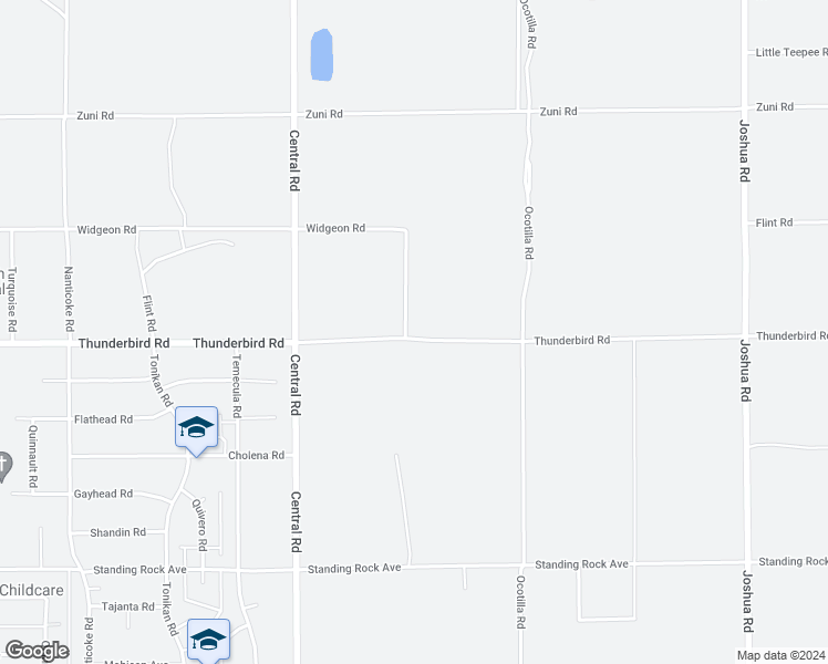 map of restaurants, bars, coffee shops, grocery stores, and more near 22724 Thunderbird Road in Apple Valley