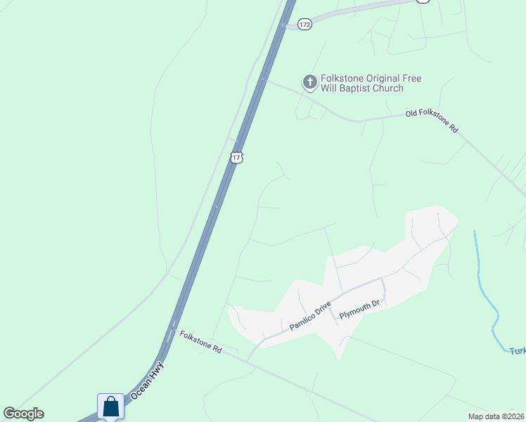 map of restaurants, bars, coffee shops, grocery stores, and more near 301 Frisco Way in Holly Ridge