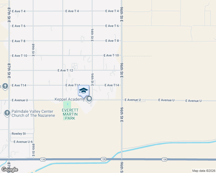 map of restaurants, bars, coffee shops, grocery stores, and more near 9506 East Avenue T14 in Littlerock