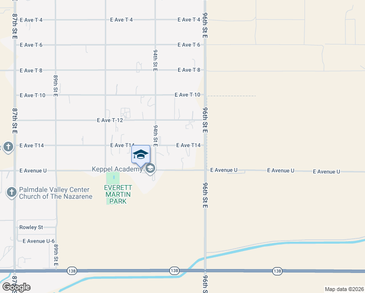 map of restaurants, bars, coffee shops, grocery stores, and more near 9506 East Avenue T14 in Littlerock