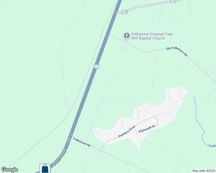 map of restaurants, bars, coffee shops, grocery stores, and more near 301 Frisco Way in Holly Ridge