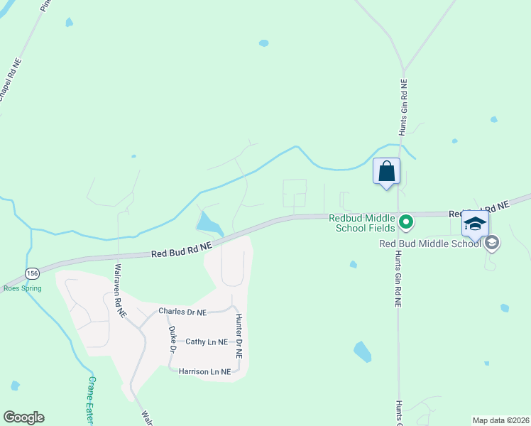 map of restaurants, bars, coffee shops, grocery stores, and more near 127 Telluride Trail Northeast in Calhoun