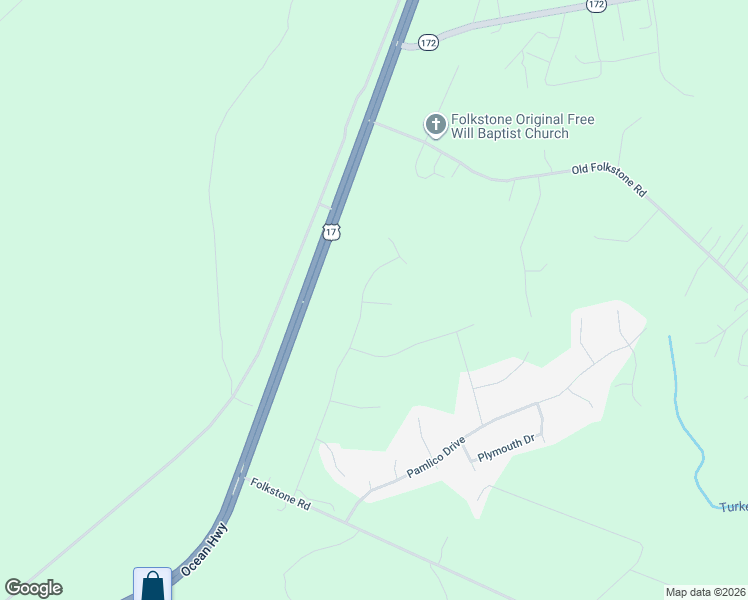 map of restaurants, bars, coffee shops, grocery stores, and more near 301 Frisco Way in Holly Ridge