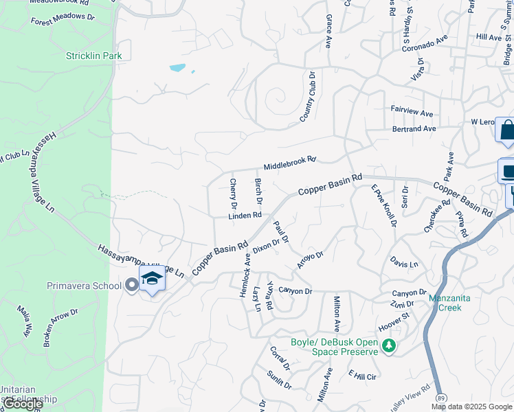 map of restaurants, bars, coffee shops, grocery stores, and more near 1134 Linden Rd in Prescott