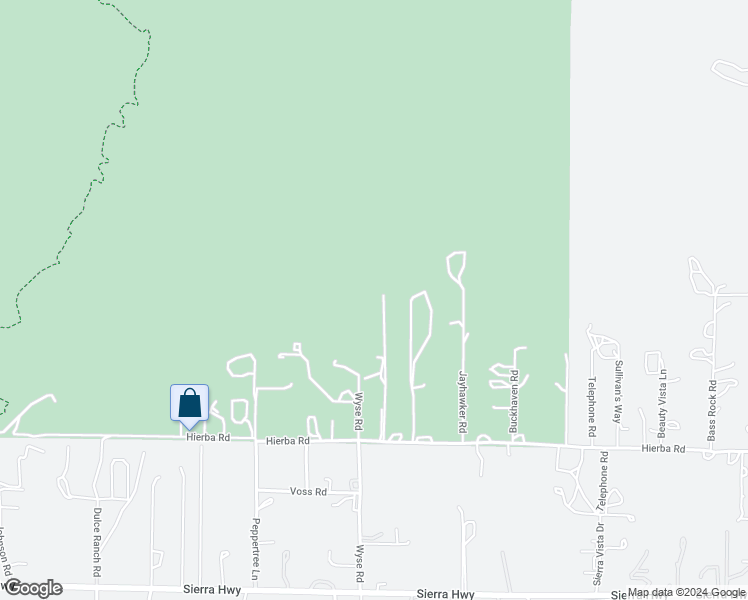 map of restaurants, bars, coffee shops, grocery stores, and more near 9455 Hierba Road in Agua Dulce