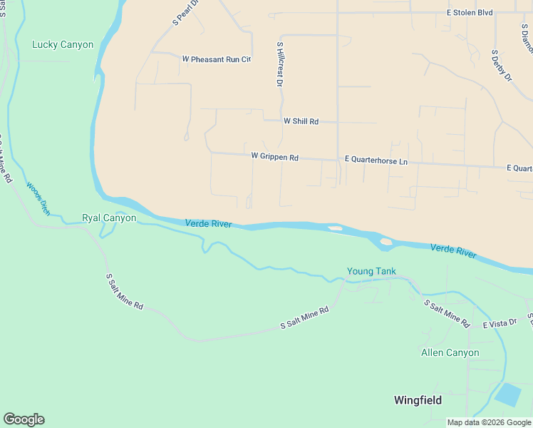 map of restaurants, bars, coffee shops, grocery stores, and more near 203 West Grippen Road in Camp Verde