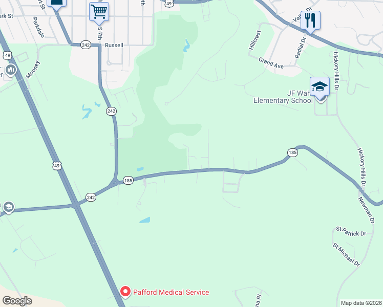 map of restaurants, bars, coffee shops, grocery stores, and more near 206 Honeydew Lane in Phillips County