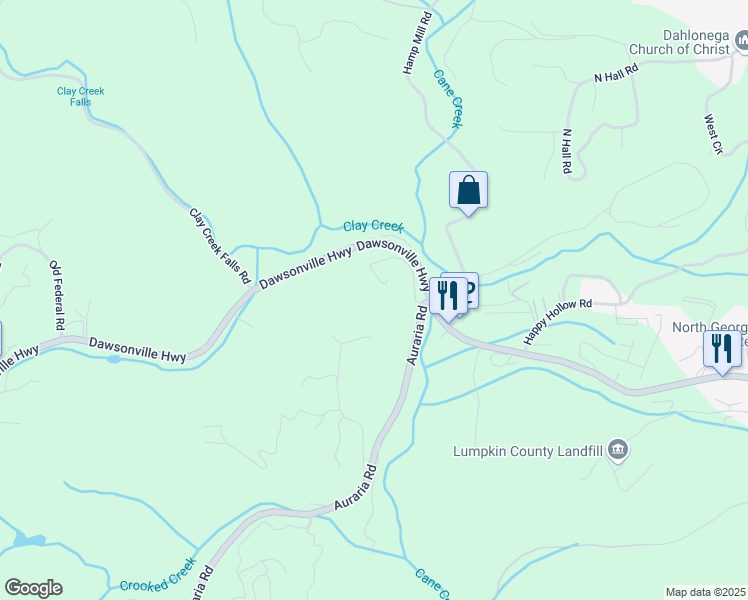 map of restaurants, bars, coffee shops, grocery stores, and more near 264 Dove Ridge in Dahlonega