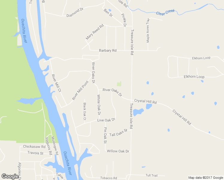 map of restaurants, bars, coffee shops, grocery stores, and more near River Oaks Drive in Garland County