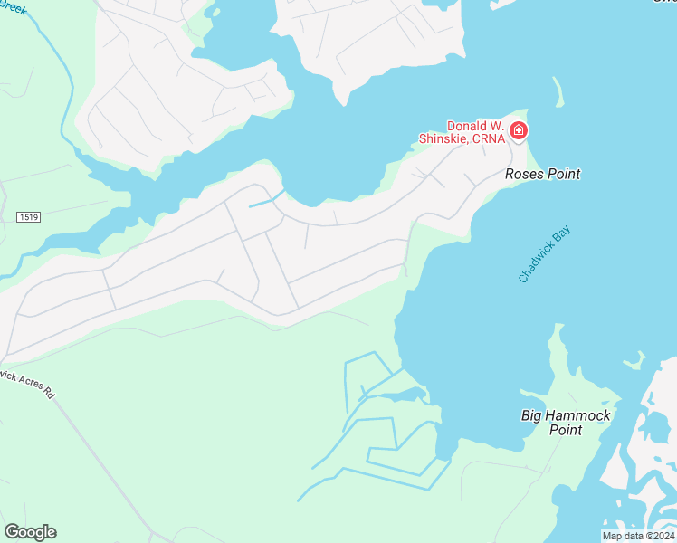 map of restaurants, bars, coffee shops, grocery stores, and more near 128 Bayshore Drive in Sneads Ferry