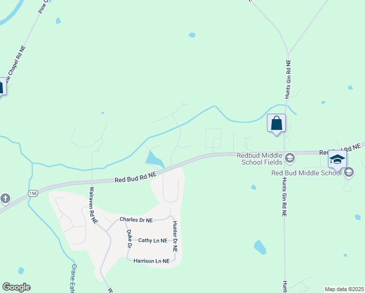 map of restaurants, bars, coffee shops, grocery stores, and more near 126 Telluride Trail Northeast in Calhoun