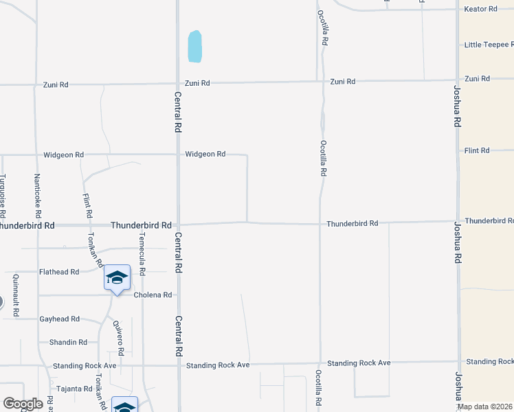 map of restaurants, bars, coffee shops, grocery stores, and more near 22724 Thunderbird Road in Apple Valley