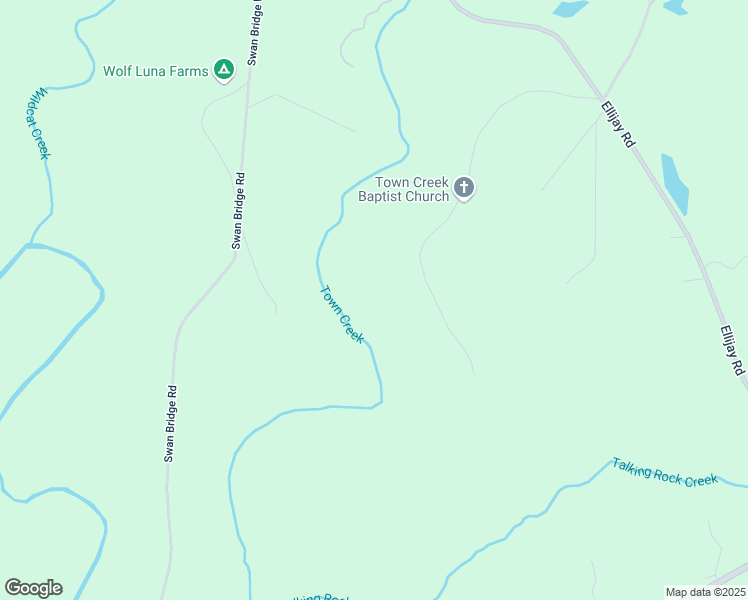 map of restaurants, bars, coffee shops, grocery stores, and more near 758 Town Creek Church Road in Talking Rock