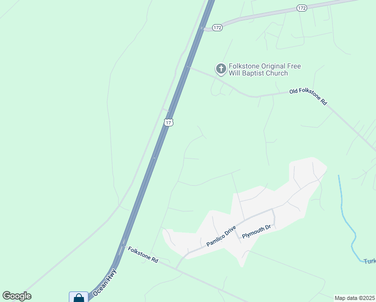 map of restaurants, bars, coffee shops, grocery stores, and more near 274 Currituck Drive in Holly Ridge