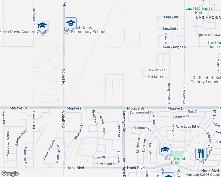 map of restaurants, bars, coffee shops, grocery stores, and more near 15424 Thundercloud Lane in Victorville
