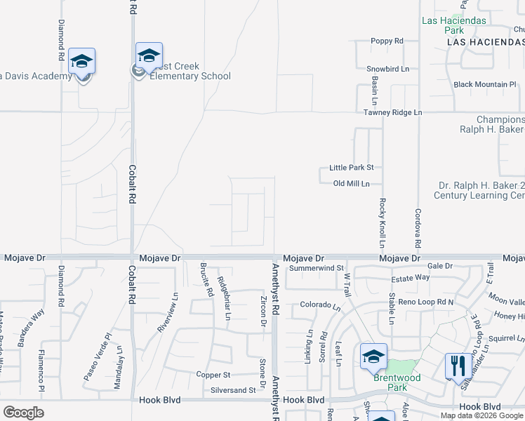 map of restaurants, bars, coffee shops, grocery stores, and more near 15426 Tomahawk Street in Victorville
