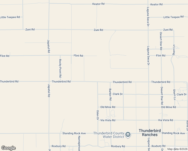 map of restaurants, bars, coffee shops, grocery stores, and more near 24500 Thunderbird Road in Apple Valley