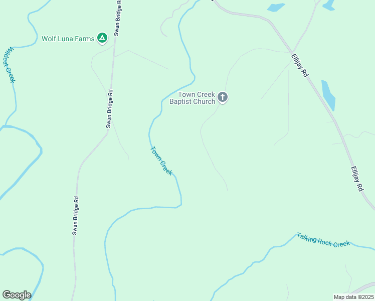 map of restaurants, bars, coffee shops, grocery stores, and more near 758 Town Creek Church Road in Talking Rock