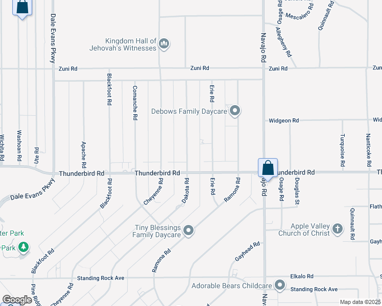 map of restaurants, bars, coffee shops, grocery stores, and more near 15369 Dakota Road in Apple Valley