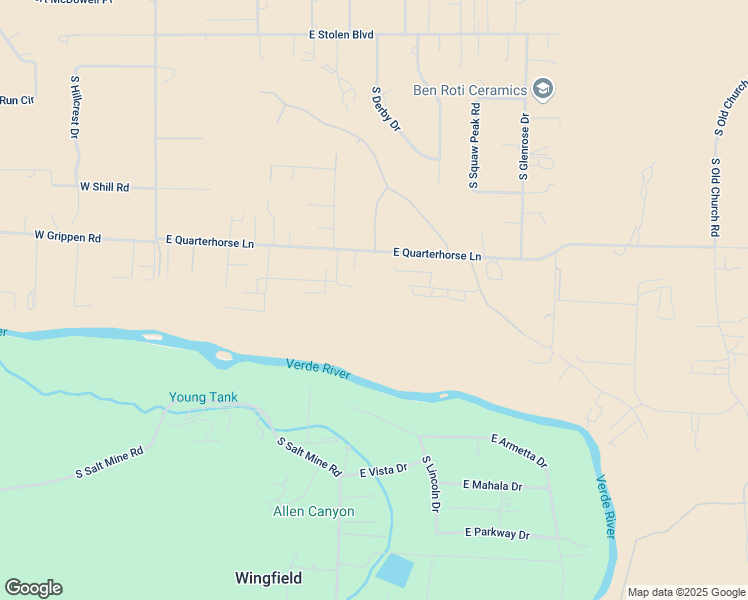 map of restaurants, bars, coffee shops, grocery stores, and more near 567 E Quarterhorse Ln in Camp Verde