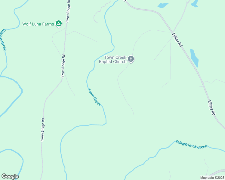 map of restaurants, bars, coffee shops, grocery stores, and more near 758 Town Creek Church Road in Talking Rock