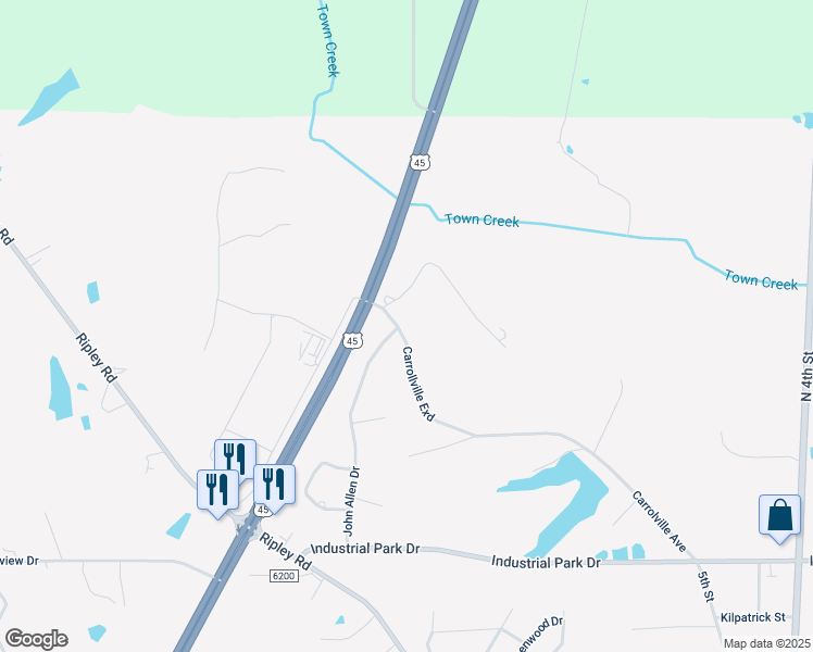 map of restaurants, bars, coffee shops, grocery stores, and more near 1460 Carrollville Exd in Baldwyn