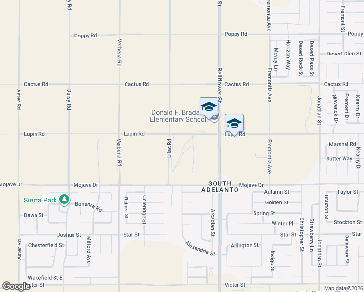 map of restaurants, bars, coffee shops, grocery stores, and more near Lupin Road in El Mirage