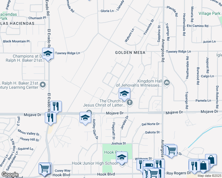 map of restaurants, bars, coffee shops, grocery stores, and more near 14895 Totem Pole Street in Victorville