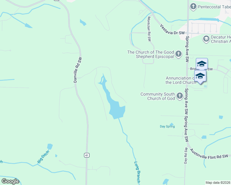 map of restaurants, bars, coffee shops, grocery stores, and more near 3733 Timberlake Court Southwest in Decatur