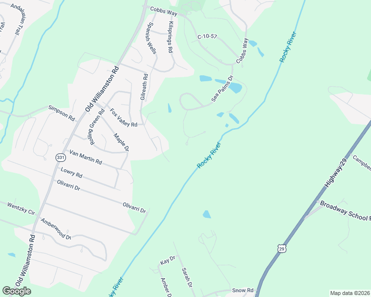 map of restaurants, bars, coffee shops, grocery stores, and more near 114 Augusta National in Anderson